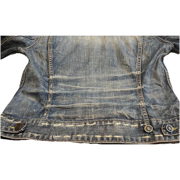 Vintage 90s Lucky Legend Denim Jacket Embroidered Hippie Patches Made In USA S - Picture 16 of 16